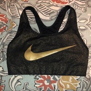 Nike gold glitter sports bra